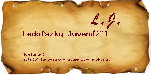 Ledofszky Juvenál névjegykártya